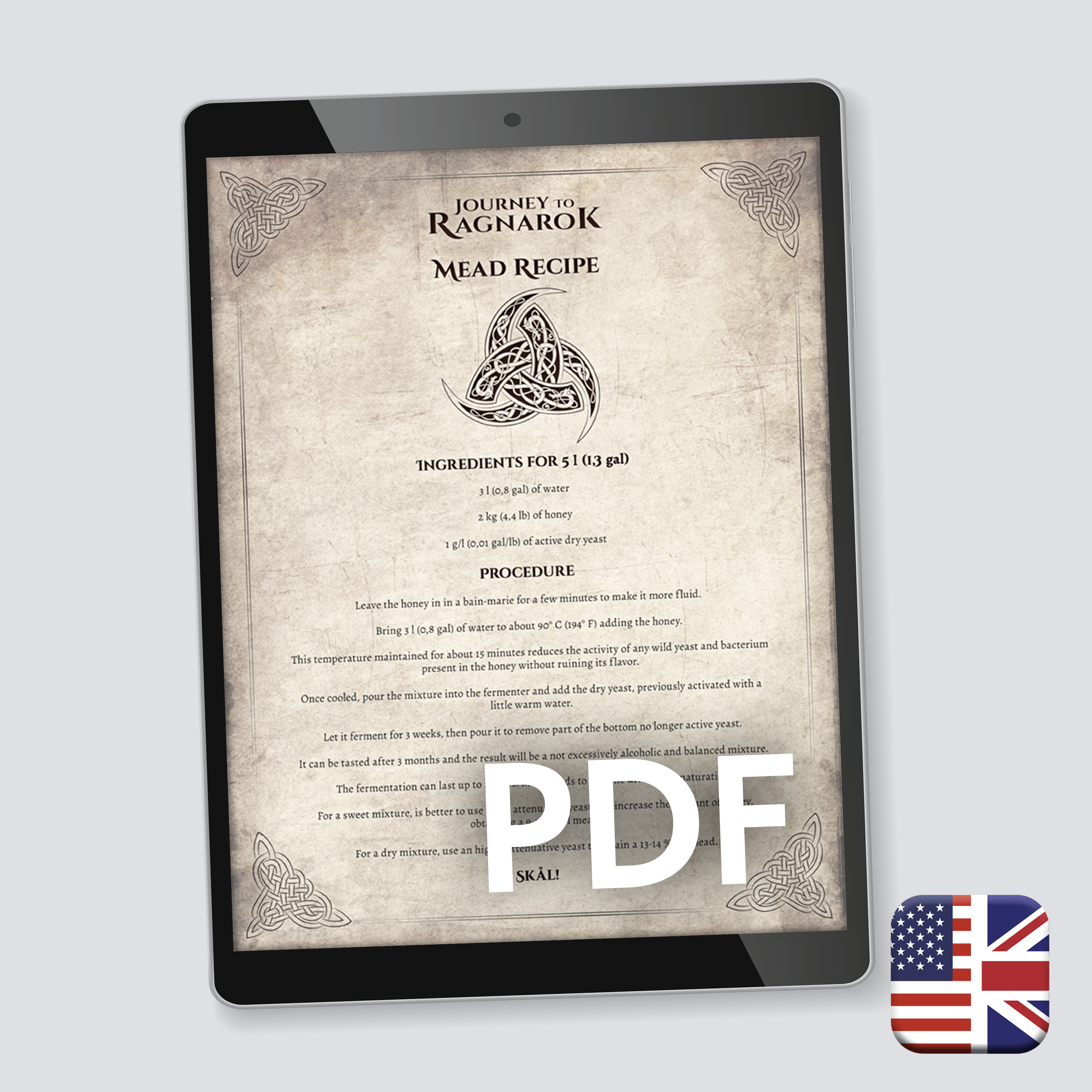 Journey to Ragnarok – Mead Recipe (PDF) cover, free