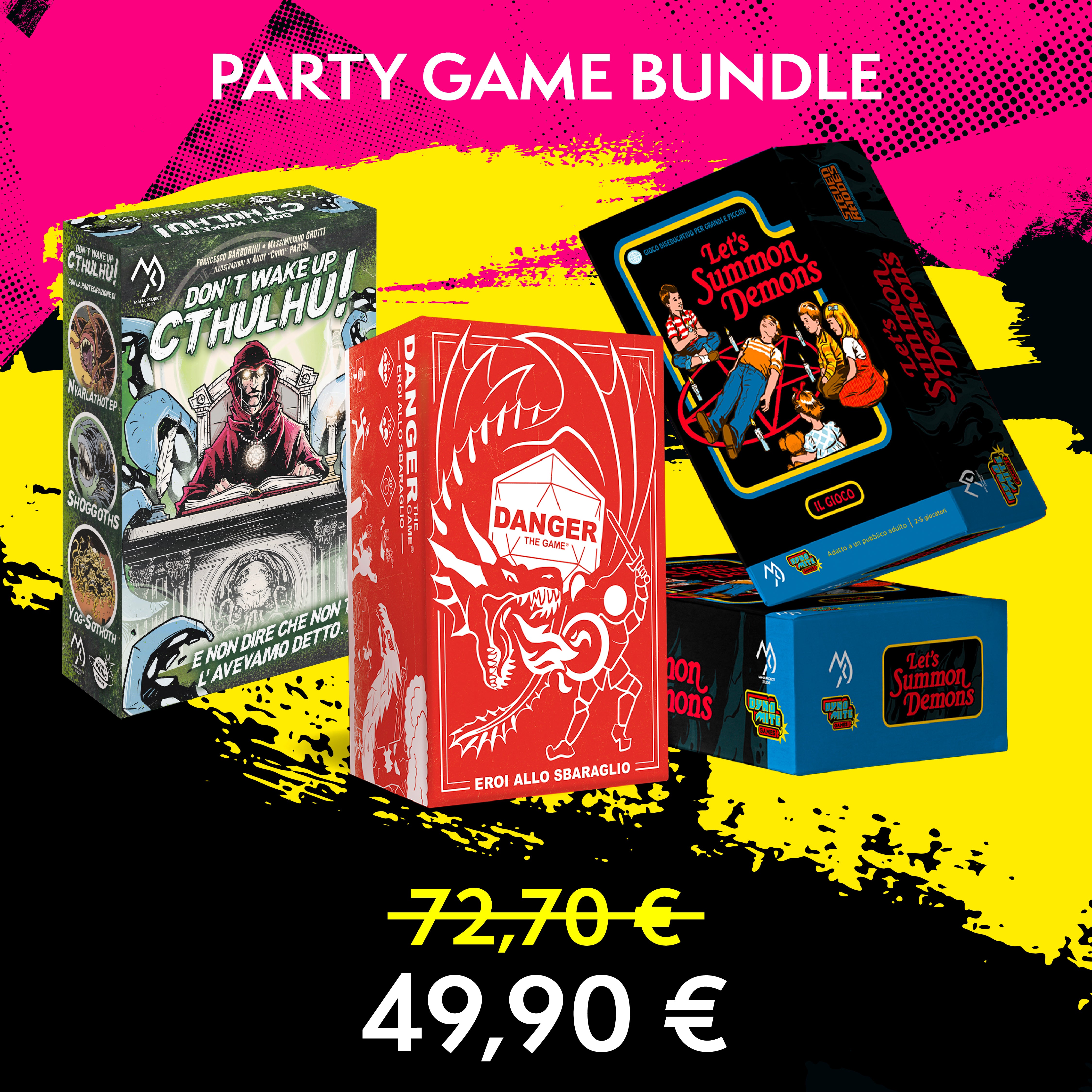 Bundle Party Game — Danger, Let's Summon Demons e Don't Wake Up Cthulhu, tre giochi da tavolo in edizione italiana