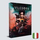 Copertina del manuale base di Vileborn, gioco di ruolo dark fantasy