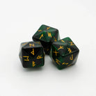 Journey to Ragnarok Runic Dice Pack — three custom Norse rune dice for 5E